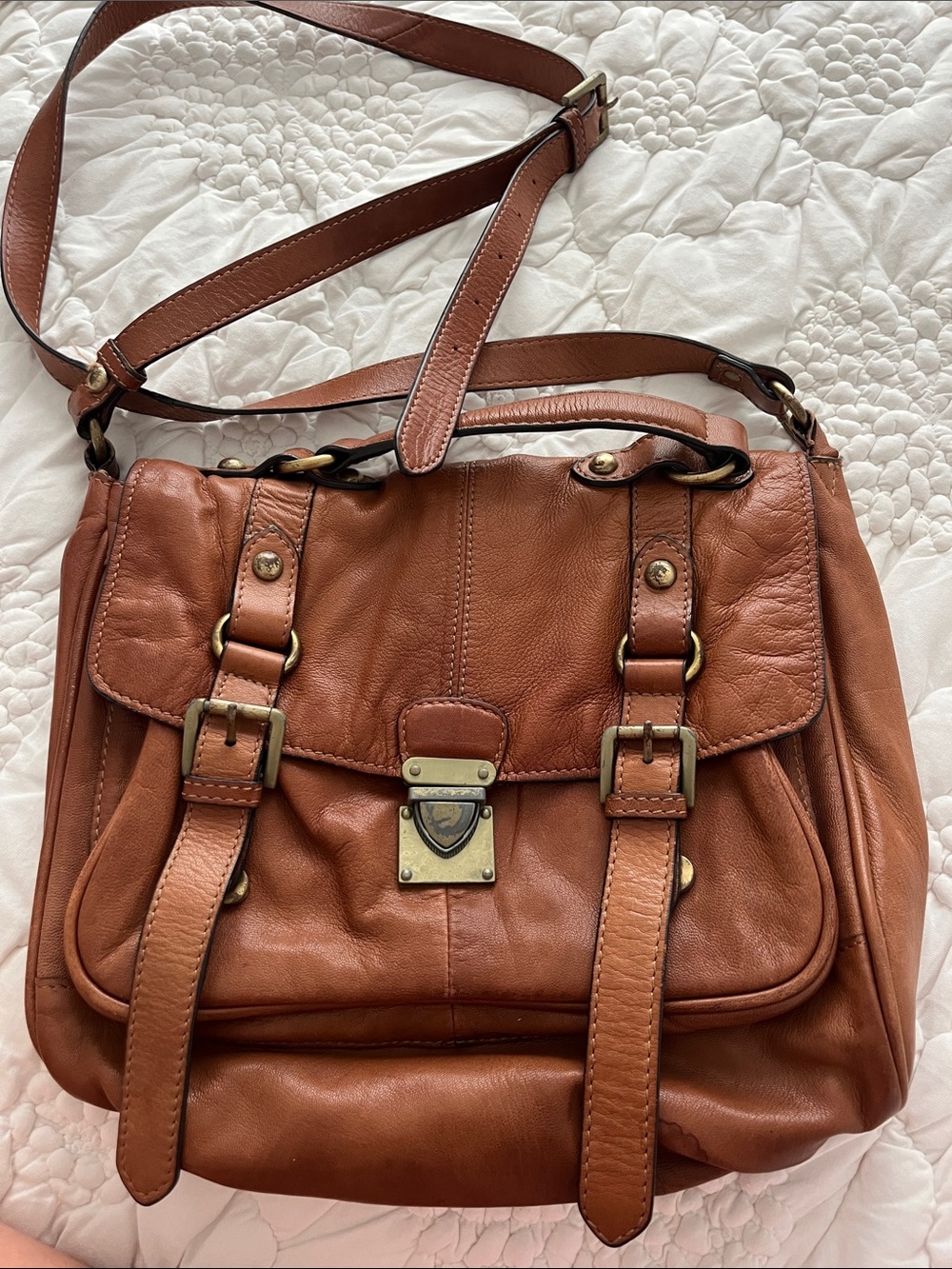 Clarks Cognac Leather Shoulder Satchel
